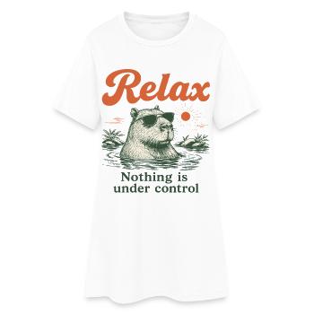 Relax, rien n’est sous contrôle - Funny Capybara - Robe T-shirt Femme - blanc - Devant