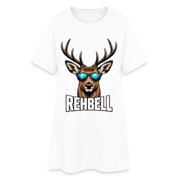 Rehbell Hirsch Sonnenbrille Reh Rebel - Frauen T-Shirt-Kleid - Weiß - Vorne