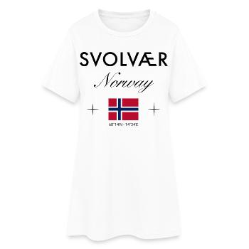 Svolvær Norway Coordinates Travel Souvenir - Women’s T-Shirt Dress - white - Front