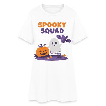 Spooky-Spooky Squad – Süßes Halloween T-Shsquad - Frauen T-Shirt-Kleid - Weiß - Vorne