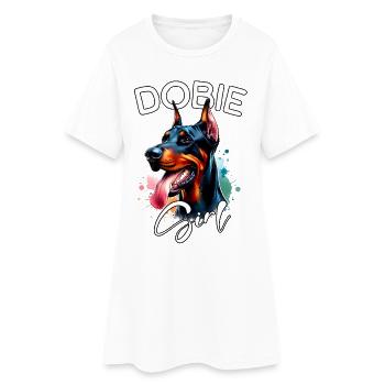 Doberman Fille Doberman - Robe T-shirt Femme - blanc - Devant