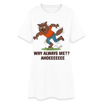 Clumsy Like A Wolf - Funny Werewolf T-Shirt - Women’s T-Shirt Dress - white - Front