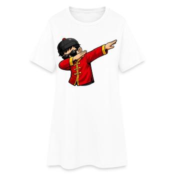 Dabbing Chinese - Frauen T-Shirt-Kleid - Weiß - Vorne