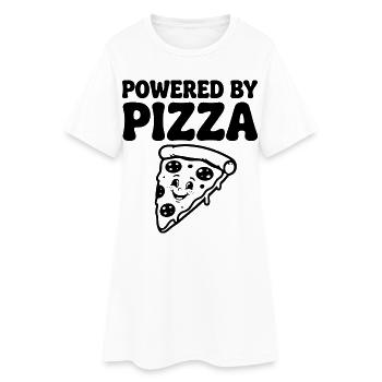 Propulsé par Pizza Lustiger Pizza Spruch - Robe T-shirt Femme - blanc - Devant