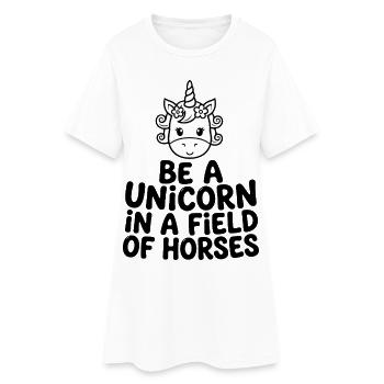 Soyez une licorne dans un champ de chevaux - Robe T-shirt Femme - blanc - Devant