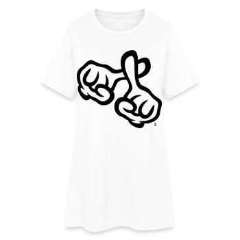 Croisons les doigts (mains / croix / Bible / religion, 2C) - Robe T-shirt Femme - blanc - Devant
