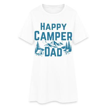 HAPPY CAMPER DAD  - Women’s T-Shirt Dress - white - Front