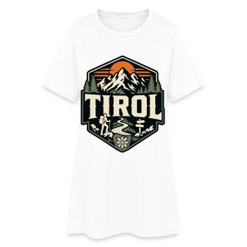 Tyrol Hiking Alps Vintage Badge Edelweiss - Women’s T-Shirt Dress - white - Front