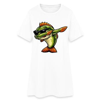 Dabbing Barsch - Frauen T-Shirt-Kleid - Weiß - Vorne