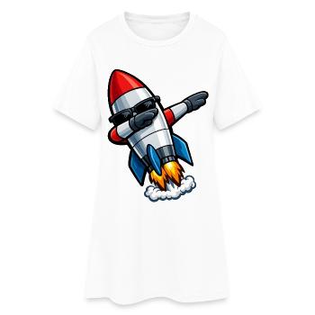 Dabbing Rocket - Women’s T-Shirt Dress - white - Front
