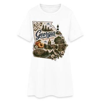Georgia Peach State Vintage-Kartenaufkleber - Frauen T-Shirt-Kleid - Weiß - Vorne