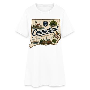 Connecticut Vintage State Souvenir-Aufkleber - Frauen T-Shirt-Kleid - Weiß - Vorne