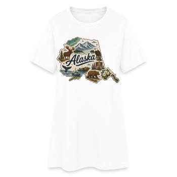Alaska State Vintage Travel Souvenir Sticker - Women’s T-Shirt Dress - white - Front