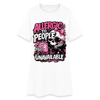 Allergic to People – cheeky skull saying - Women’s T-Shirt Dress - white - Front
