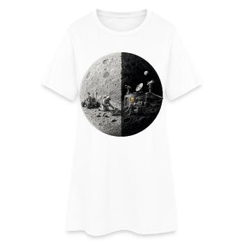 Half of the Moon: Man and Space Travel - Women’s T-Shirt Dress - white - Front