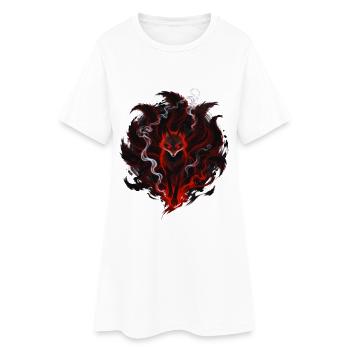 Flame fox in the smoke circle - Women’s T-Shirt Dress - white - Front
