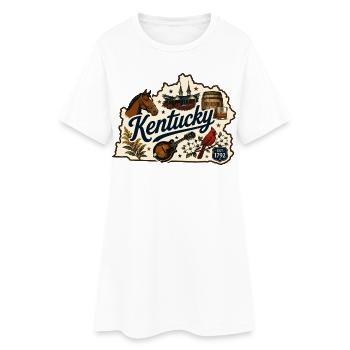 Vintage Kentucky Bluegrass Bourbon Sticker - Women’s T-Shirt Dress - white - Front
