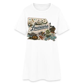 Louisiana Pelican State Vintage Reiseaufkleber - Frauen T-Shirt-Kleid - Weiß - Vorne