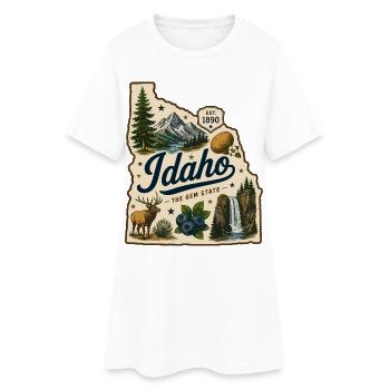 Idaho The Gem State Vintage Travel Aufkleber - Frauen T-Shirt-Kleid - Weiß - Vorne