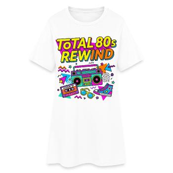 Total 80s Rewind - Frauen T-Shirt-Kleid - Weiß - Vorne