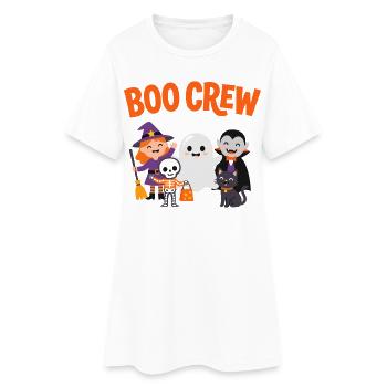 Boo Crew Halloween Friends - Women’s T-Shirt Dress - white - Front