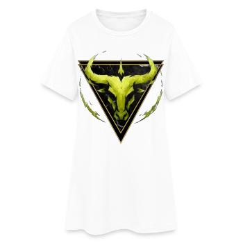 Taurus Earth Sign - Zodiac by Kék-Ina - Women’s T-Shirt Dress - white - Front