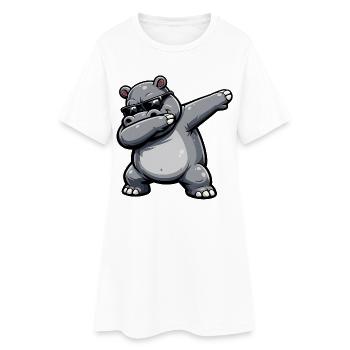 Dabbing Hippopotamus - Women’s T-Shirt Dress - white - Front
