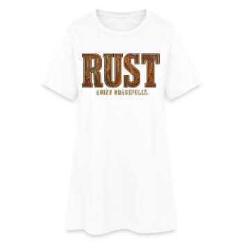 ROST – Anmutig altern | Ein lustiges Wortspiel mit starz - Frauen T-Shirt-Kleid - Weiß - Vorne