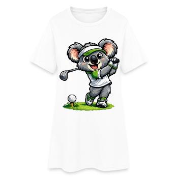 Cute koala playing golf - Women’s T-Shirt Dress - white - Front