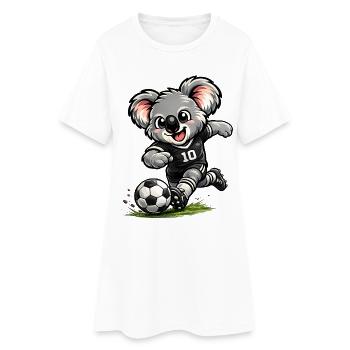 Süßer Koala spielt Fußball - Frauen T-Shirt-Kleid - Weiß - Vorne