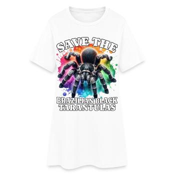 Save Schwarze Vogelspinne - Frauen T-Shirt-Kleid - Weiß - Vorne