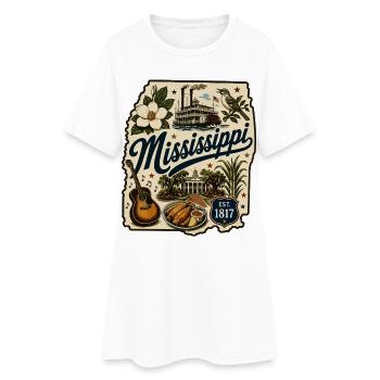 Mississippi Magnolia State Vintage-Aufkleber - Frauen T-Shirt-Kleid - Weiß - Vorne