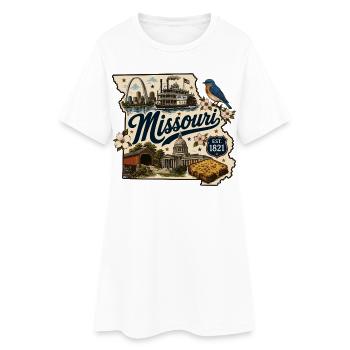 Missouri Show Me State Vintage-Reiseaufkleber - Frauen T-Shirt-Kleid - Weiß - Vorne