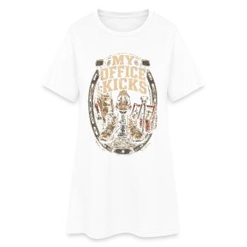 Hufschmied Hufschmiede My Office Kicks - Frauen T-Shirt-Kleid - Weiß - Vorne