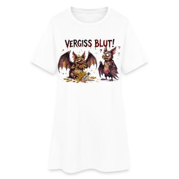 Vergiss Blut Pommes Fledermaus Halloween Design - Frauen T-Shirt-Kleid - Weiß - Vorne