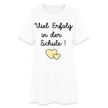 Erfolg Schule Herz - Frauen T-Shirt-Kleid - Weiß - Vorne