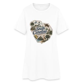 South Carolina Palmetto State Vintage Sticker - Women’s T-Shirt Dress - white - Front