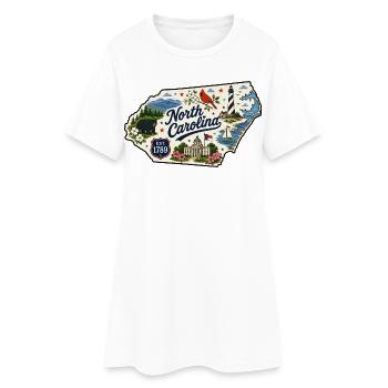 North Carolina Tar Heel State Vintage Sticker - Women’s T-Shirt Dress - white - Front