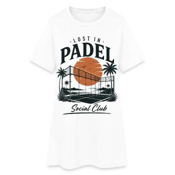 Lost in Padel Social Club | Vintage Padel - Frauen T-Shirt-Kleid - Weiß - Vorne