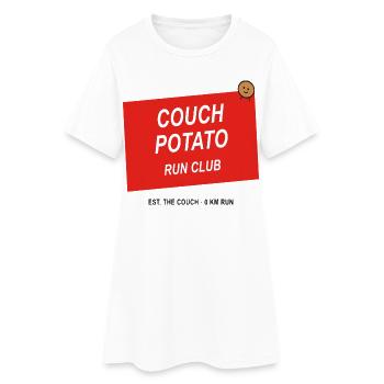 Couch Potato Run Club - Frauen T-Shirt-Kleid - Weiß - Vorne