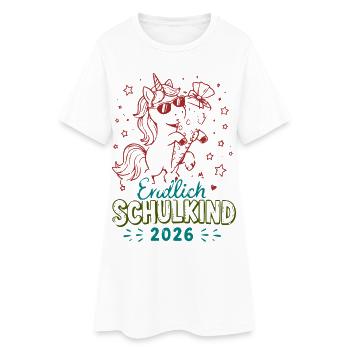 Unicornenfeier Schulkind 2026 - Frauen T-Shirt-Kleid - Weiß - Vorne