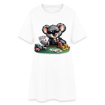 Süßer Koala spielt Poker - Frauen T-Shirt-Kleid - Weiß - Vorne