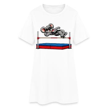 Koala mignon en saut en hauteur - Robe T-shirt Femme - blanc - Devant