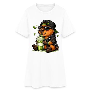 Sweet koala with matcha latte - Women’s T-Shirt Dress - white - Front