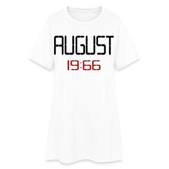 60. Geburtstag August 1966 - Frauen T-Shirt-Kleid - Weiß - Vorne