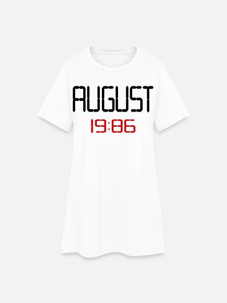 40e anniversaire, août 1986 - Robe T-shirt Femme - blanc