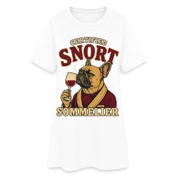 Zertifizierter Snort-Sommelier Französischer Bulldogge - Frauen T-Shirt-Kleid - Weiß - Vorne