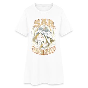 Rettungsteam - Frauen T-Shirt-Kleid - Weiß - Vorne