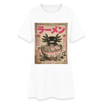 Axolotl, Ramen, Japanische Nudeln, Kawaii, Anime - Frauen T-Shirt-Kleid - Weiß - Vorne