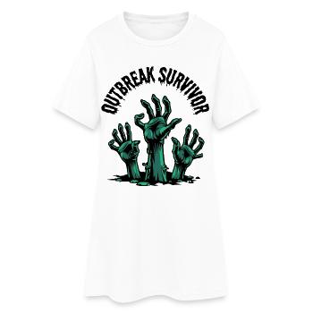 Outbreak Survivor Zombie Hände Horror Geschenk - Frauen T-Shirt-Kleid - Weiß - Vorne